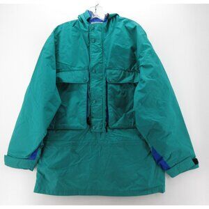 VINTAGE LL Bean Jacket Medium Teal Gore Tex Anorak Coat Hoodie 80s 90s*
